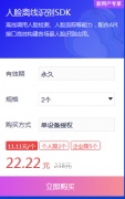 2021雙十一特惠，人臉識(shí)別離線SDK接口11.11元一個(gè)